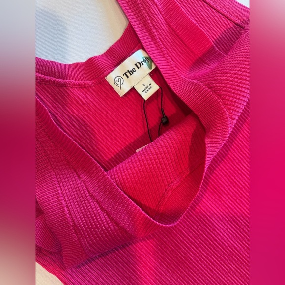 THE DROP Sleeveless Long Bright Pink Ribbed Bodycon Dress Size Small NWT - Picture 7 of 12